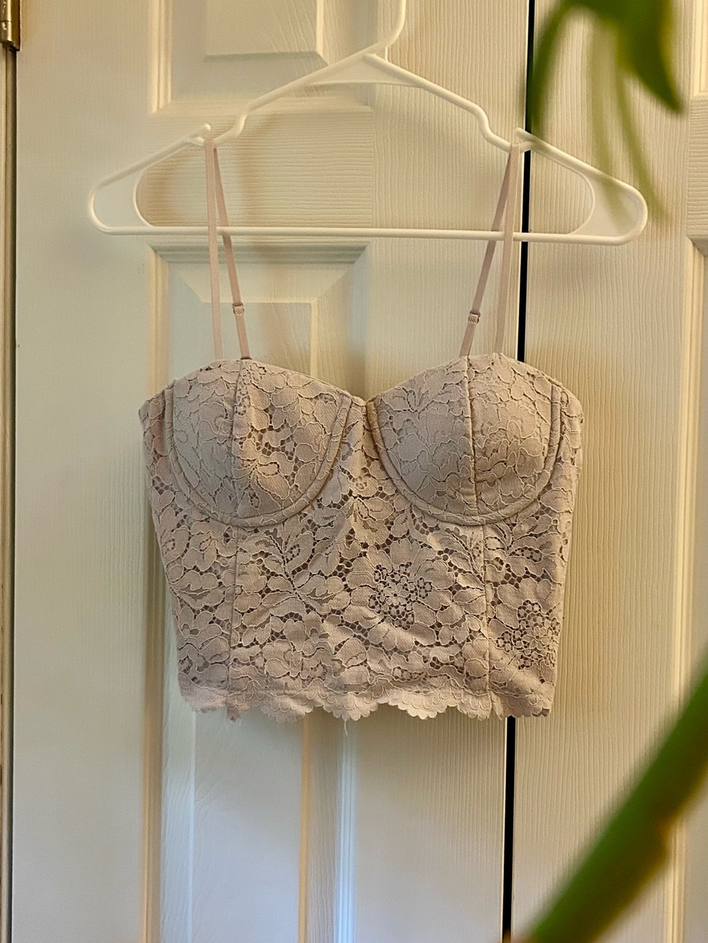 Lilac Lace Zip Up Corset Crop Top with Adjustable Straps